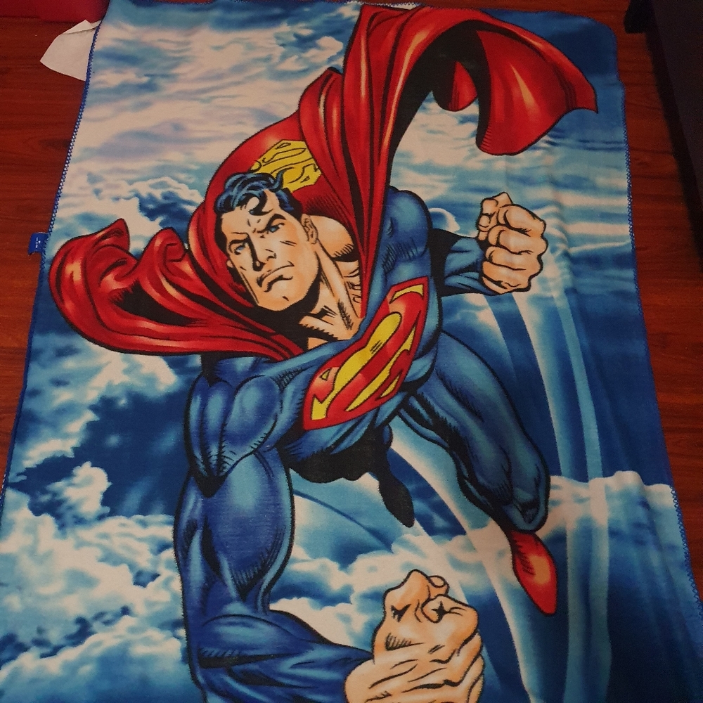 2000s DC Superman fleece blanket 59x 44 in